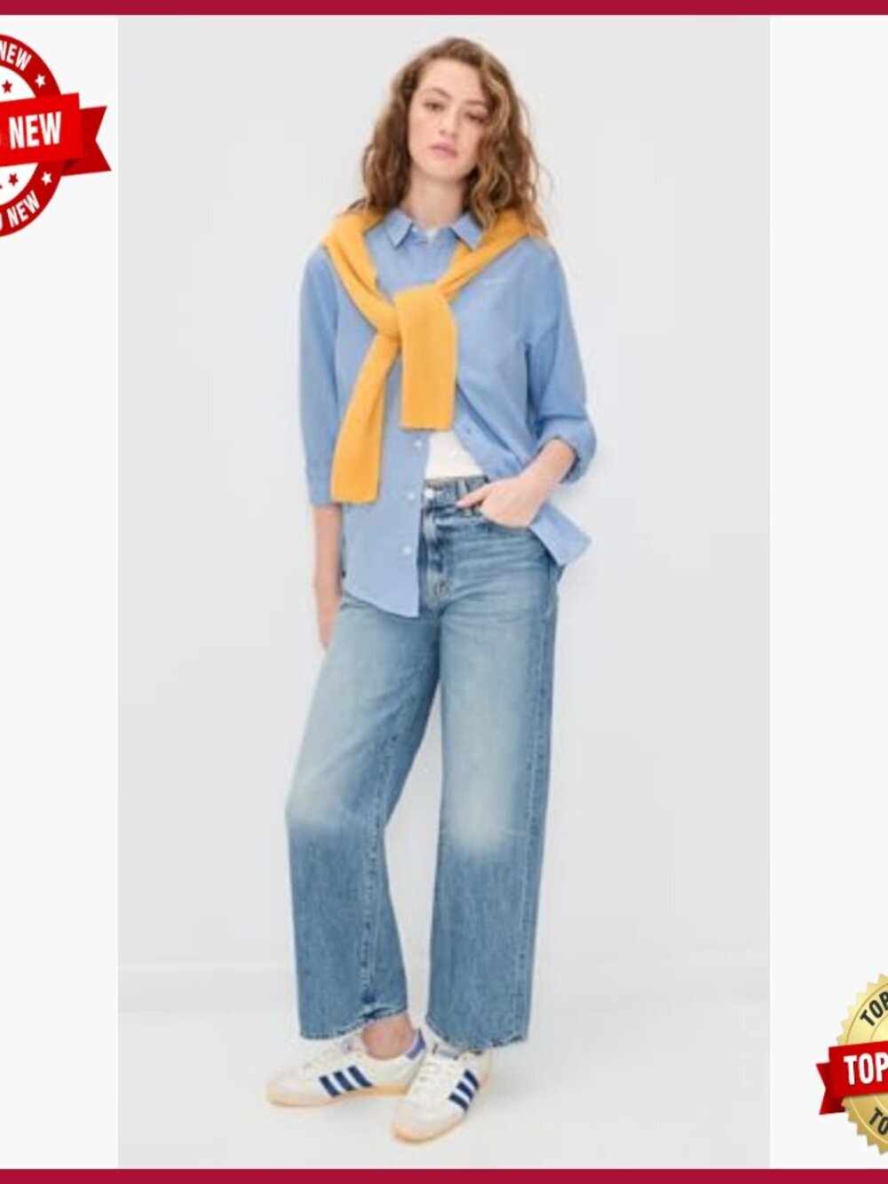 Long Sleeve Button Down Shirt Collared Poplin Cotton Blouse - Picture 5 of 6